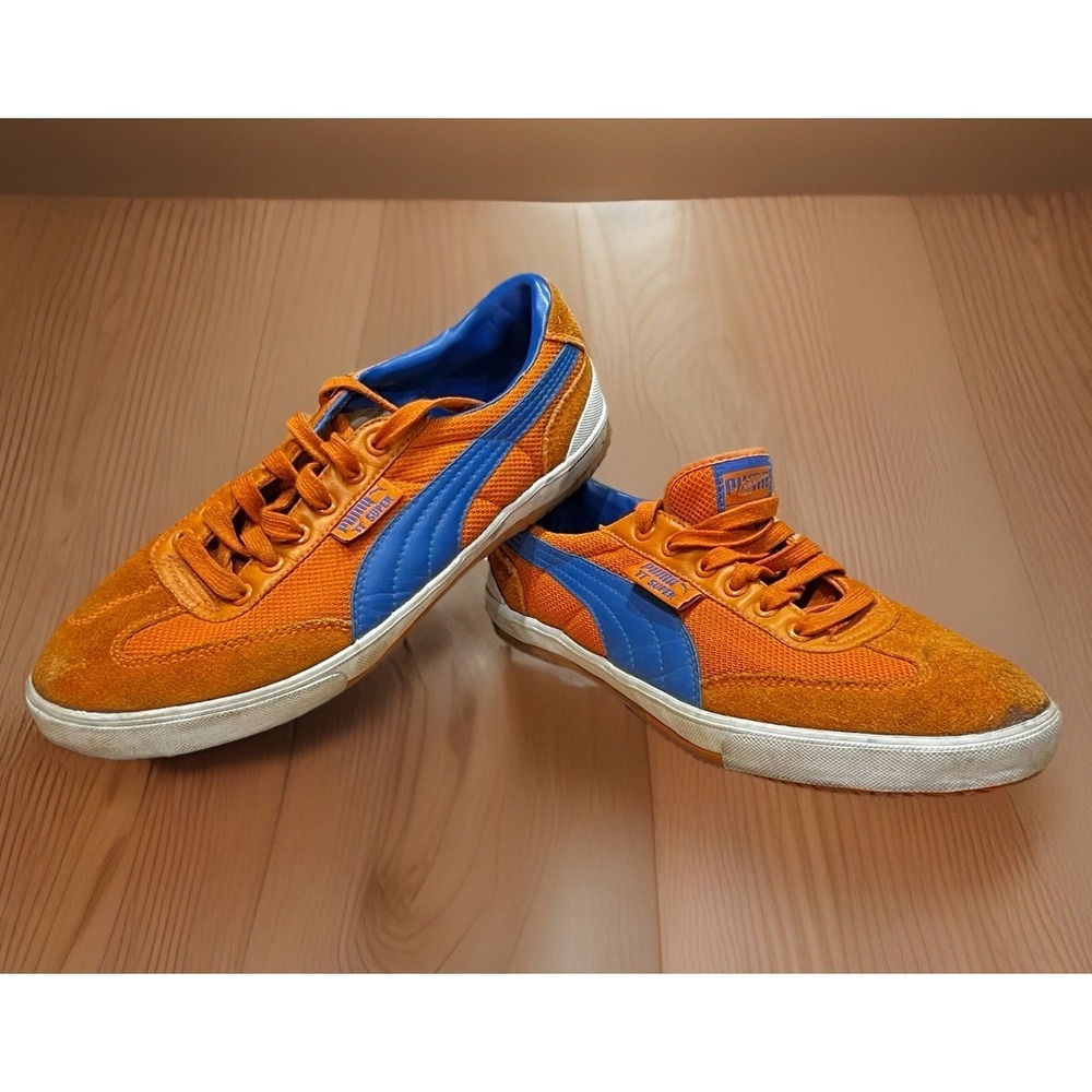 Puma TT Super Suede Lifestyle Sneakers Orange/Blue Men's 9.5